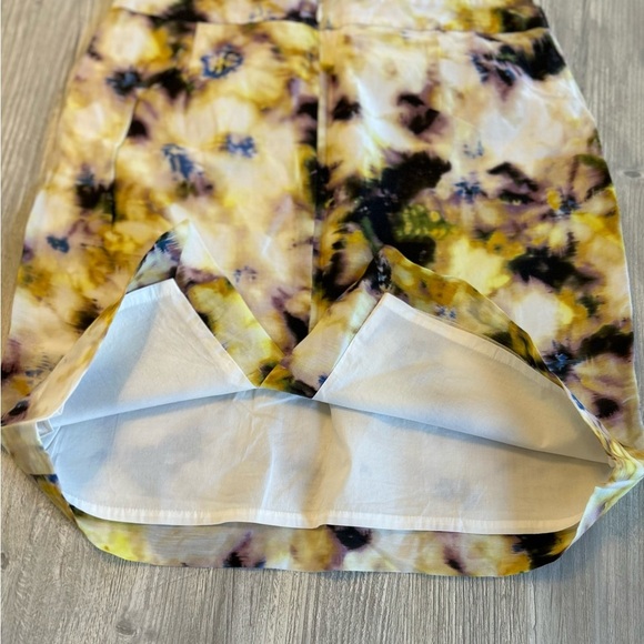 J. Crew Skirt Women’s Size 6 Yellow Fleurette Floral Silk Linen Blend Straight. - Picture 3 of 8